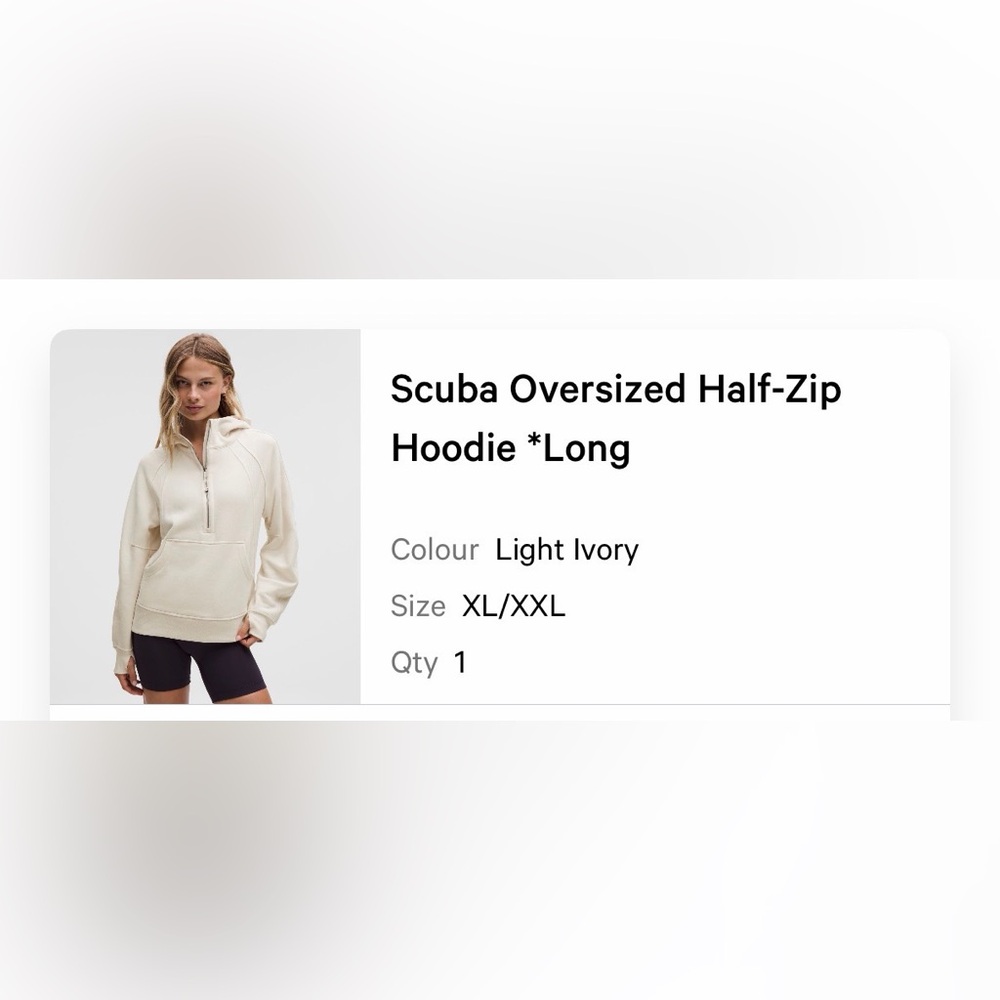 Scuba Oversized Half-Zip Hoodie Long - Picture 5 of 7